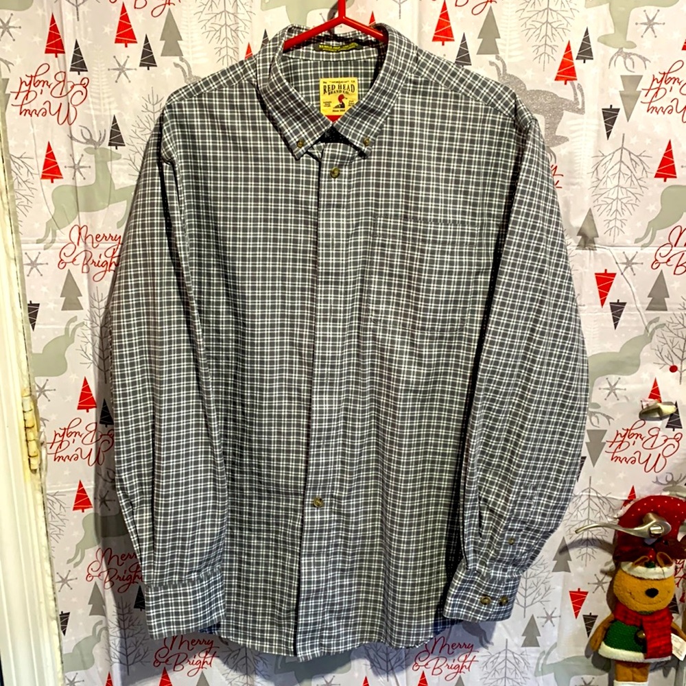 Red Head — Mens Large — Gray/White